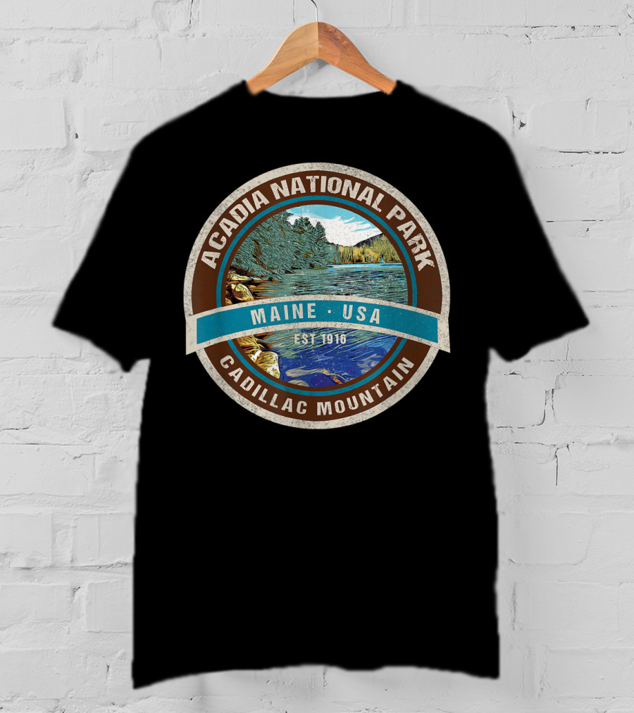 Acadia National Park Maine USA Cadillac Mountain Est 1916 T-Shirt