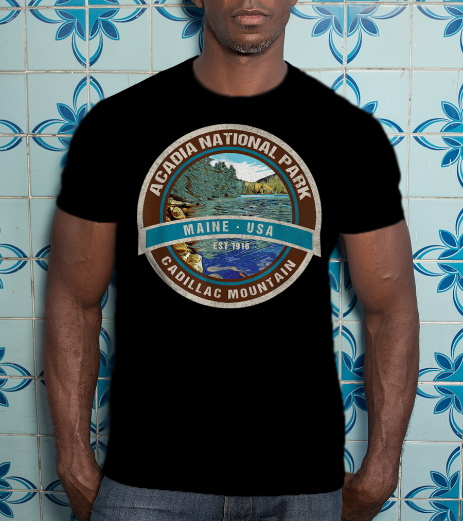 Acadia National Park Maine USA Cadillac Mountain Est 1916 T-Shirt