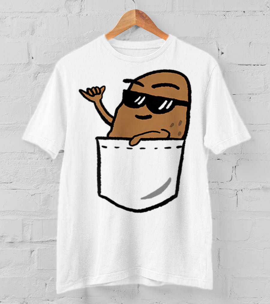 Awesome Hang Loose Potato Shaka In Pocket T-Shirt