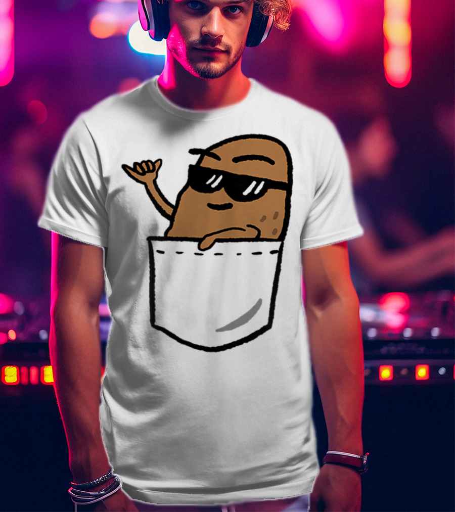 Awesome Hang Loose Potato Shaka In Pocket T-Shirt