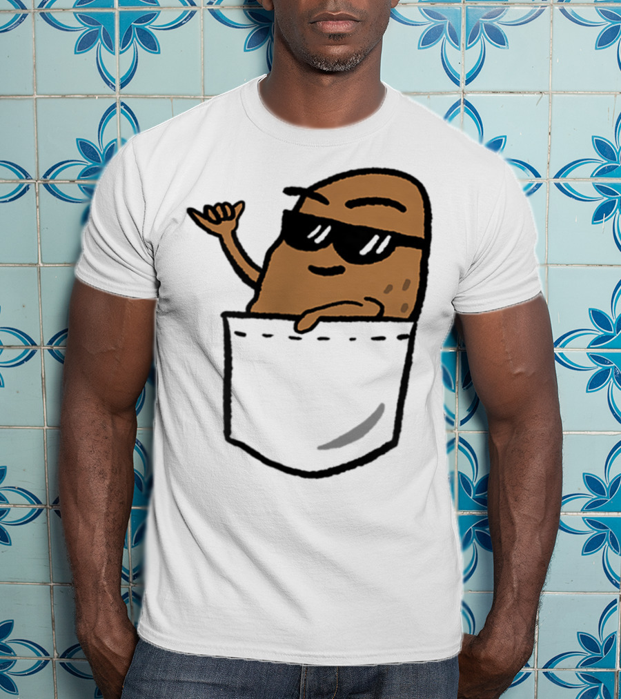 Awesome Hang Loose Potato Shaka In Pocket T-Shirt