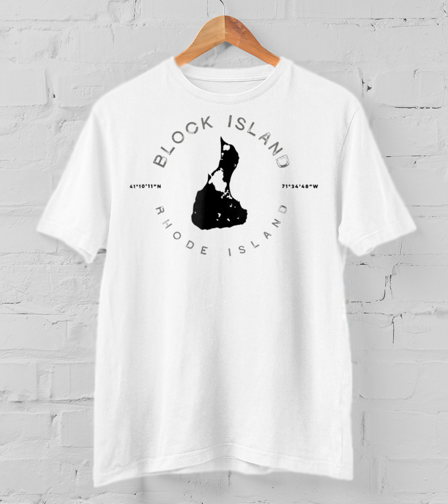 Block Island Rhode Island 41°10'11N 71°34'48W T-Shirt
