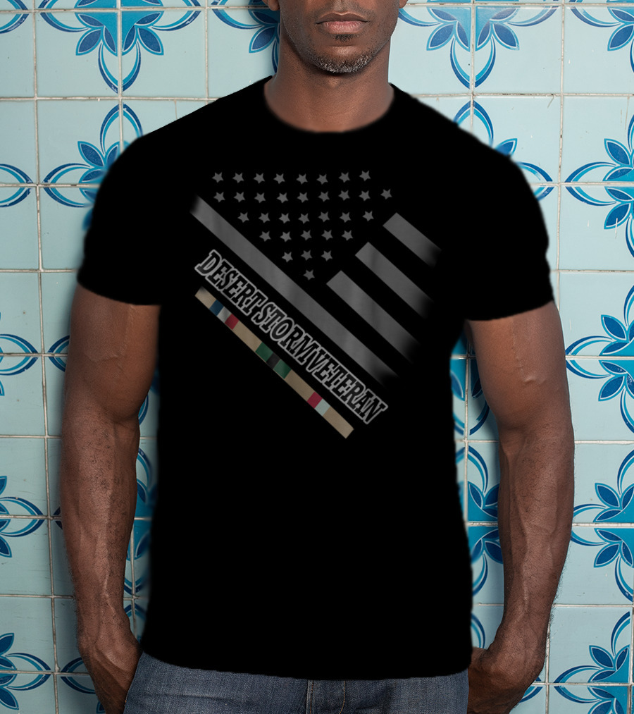 Desert Storm Veteran American Flag And Service T-Shirt