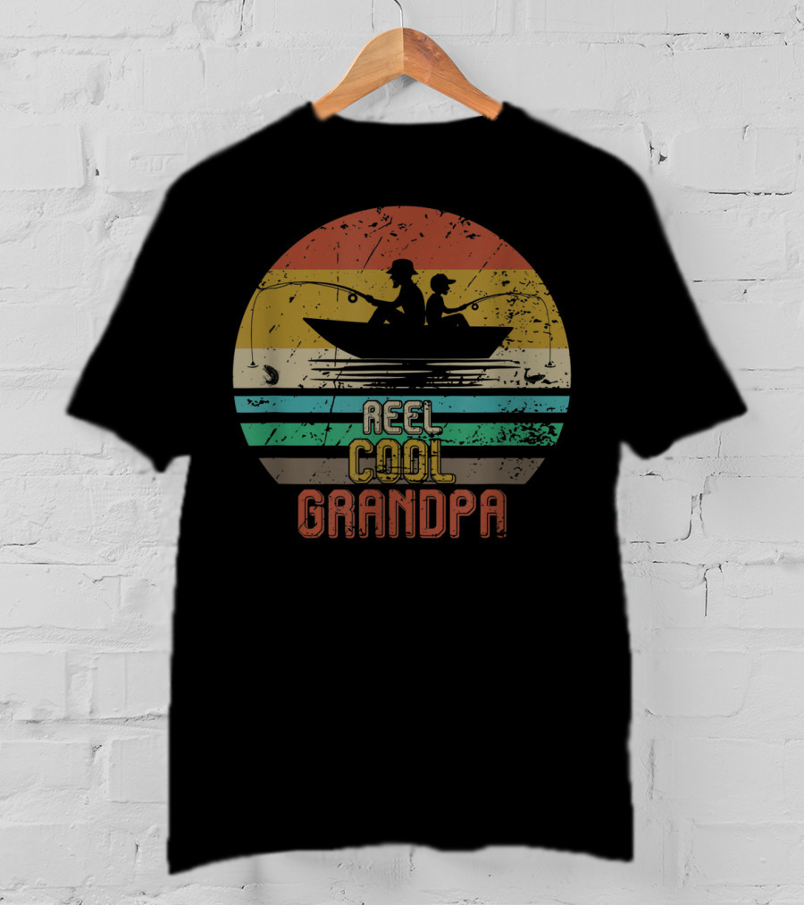 Reel Cool Grandpa Vintage Fishing Grandpa T-Shirt