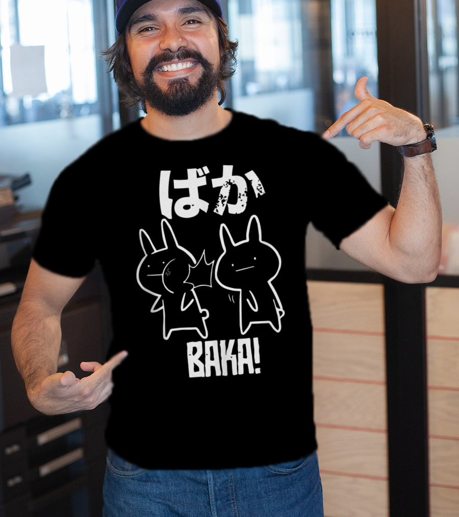 Baka Cute Anime Manga Japanese Word Funny Comic Style Characters T-Shirt