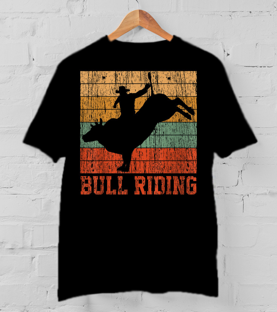 Bull Riding Vintage Rodeo Western Country Retro Cowboy T-Shirt