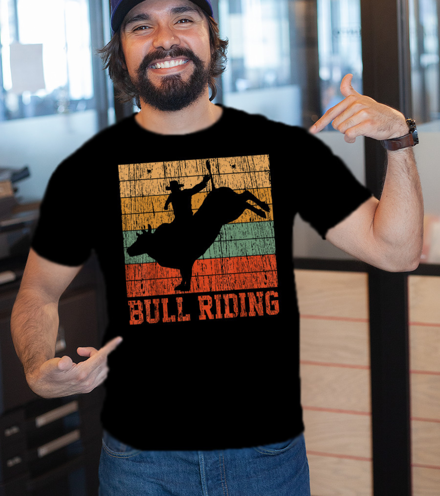 Bull Riding Vintage Rodeo Western Country Retro Cowboy T-Shirt