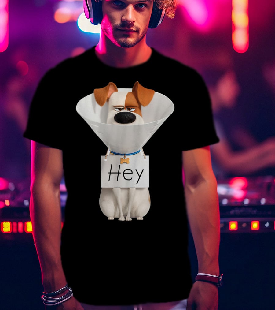 Hey Max Dog Cone Humor T-Shirt