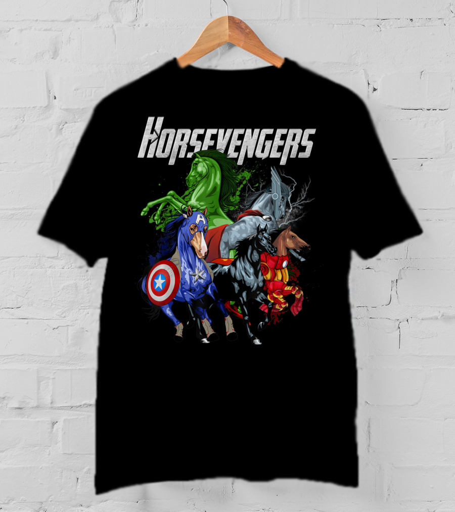 Horsevengers Funny Horse Superhero Parody Quintet T-Shirt