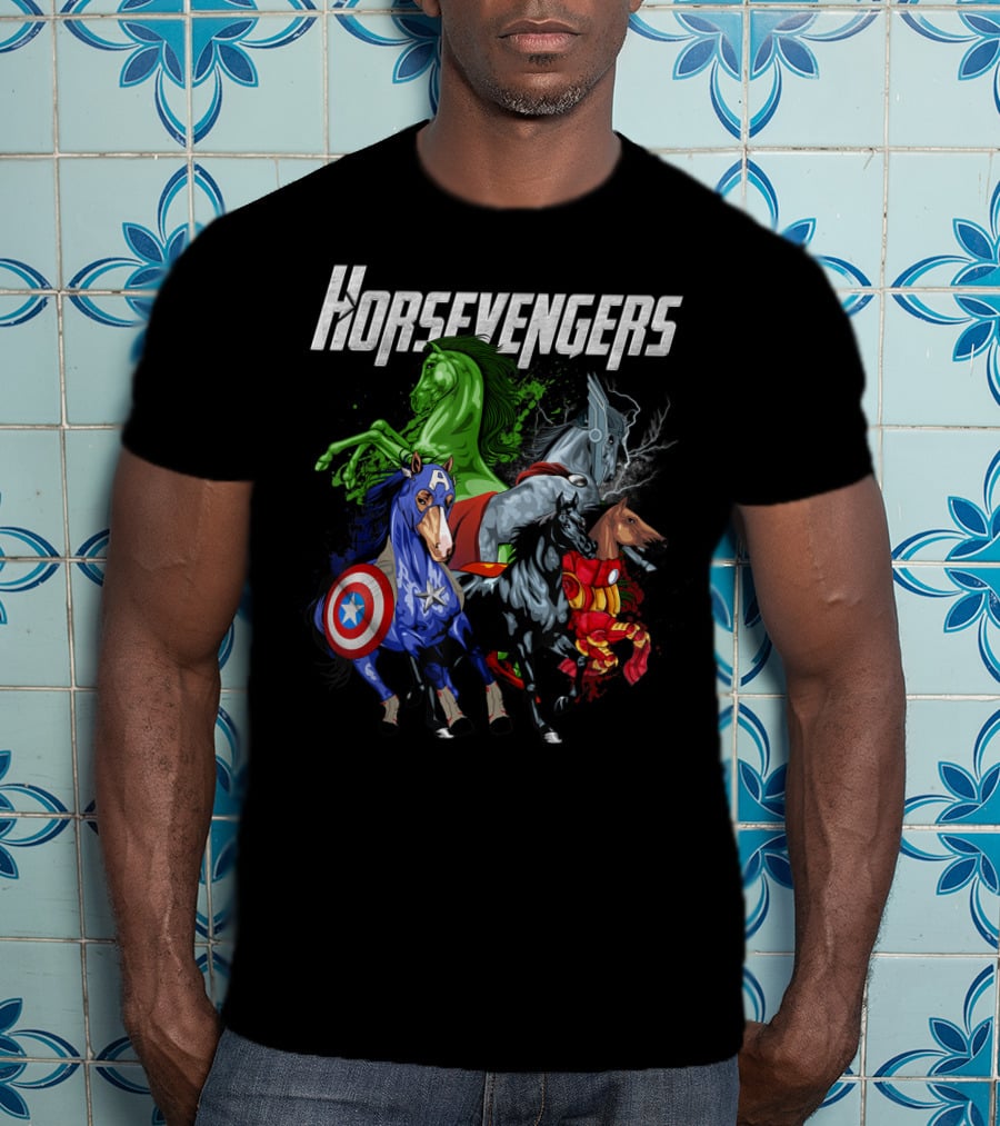 Horsevengers Funny Horse Superhero Parody Quintet T-Shirt