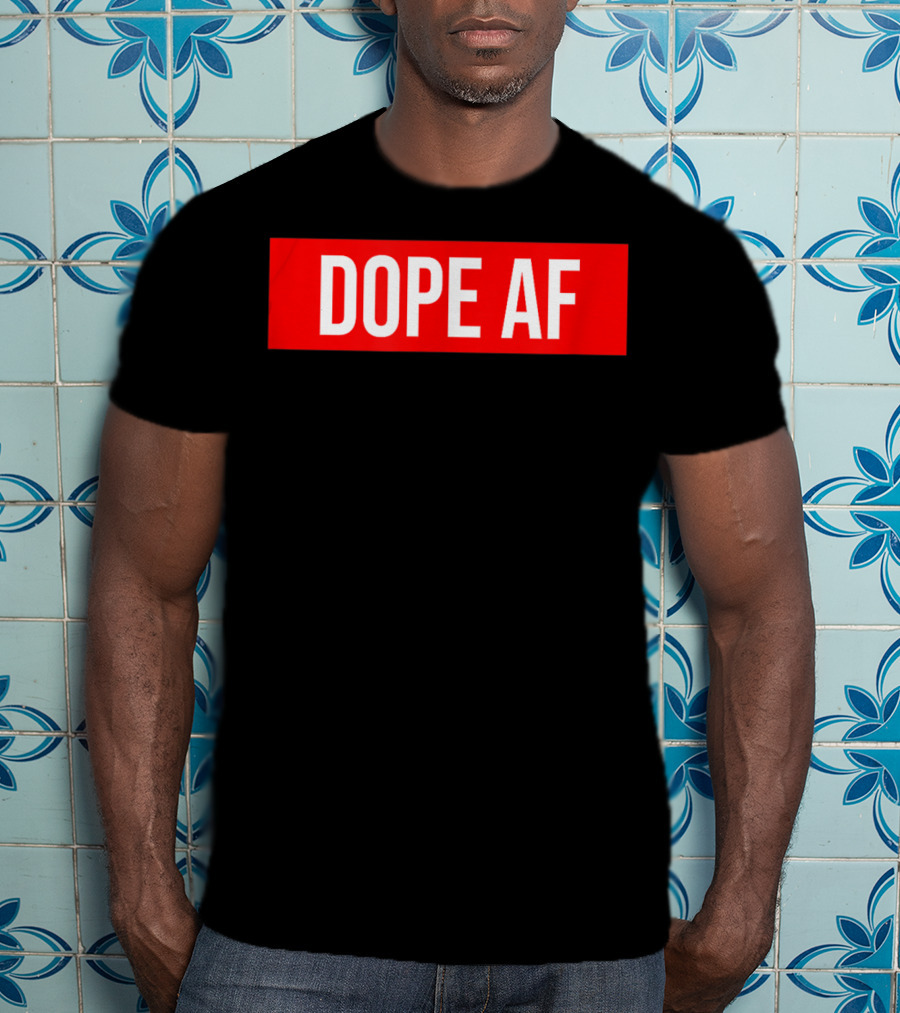 Dope AF Bold Red Rectangle T-Shirt