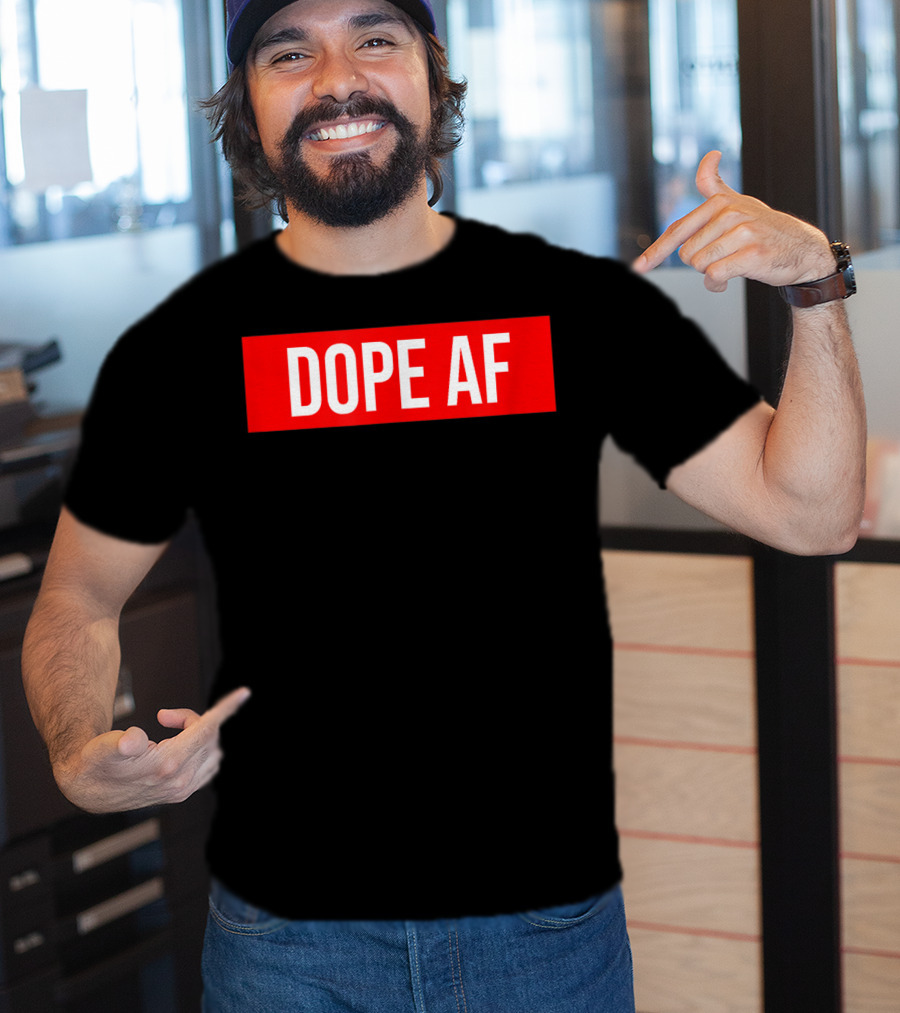 Dope AF Bold Red Rectangle T-Shirt