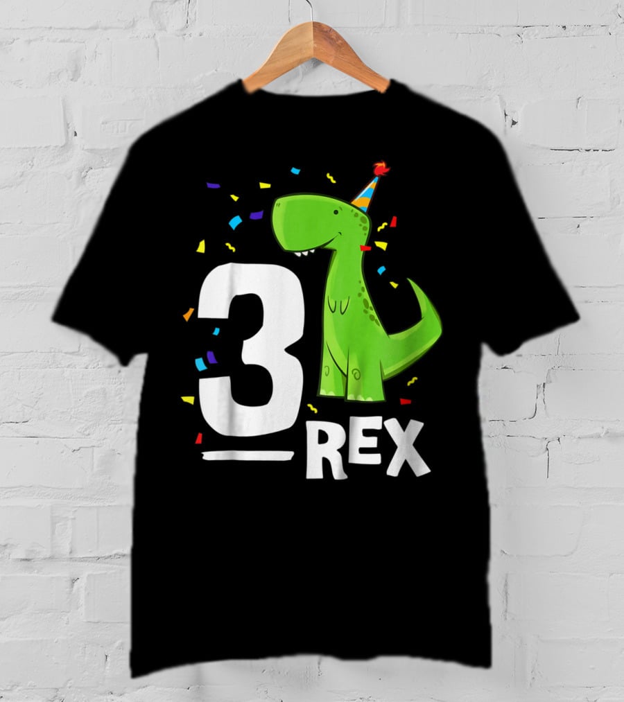 3 Rex Kids Threerex Birthday Party Dinosaur T-Shirt