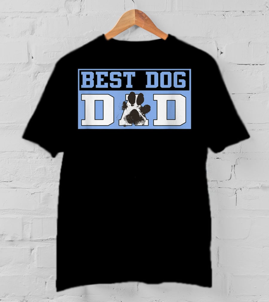BEST DOG DAD Paw Prints T-Shirt