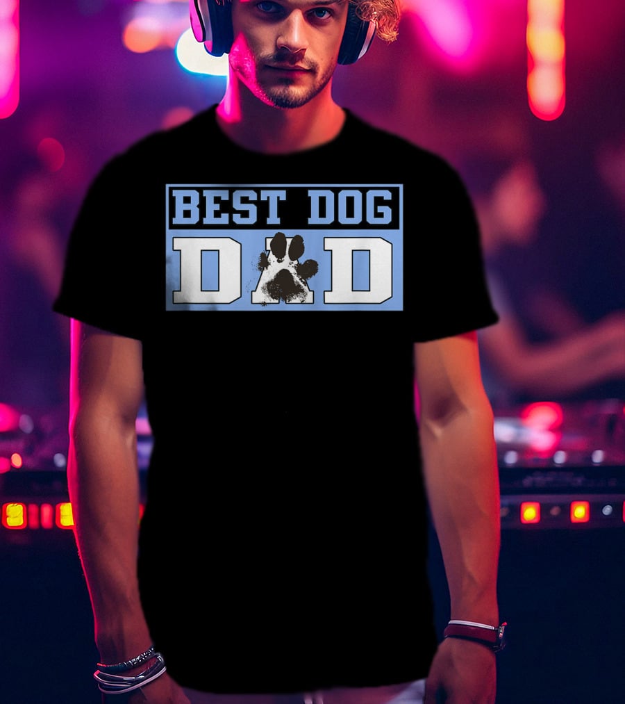 BEST DOG DAD Paw Prints T-Shirt