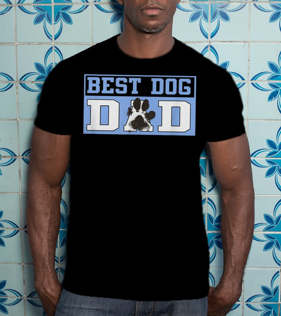 BEST DOG DAD Paw Prints T-Shirt