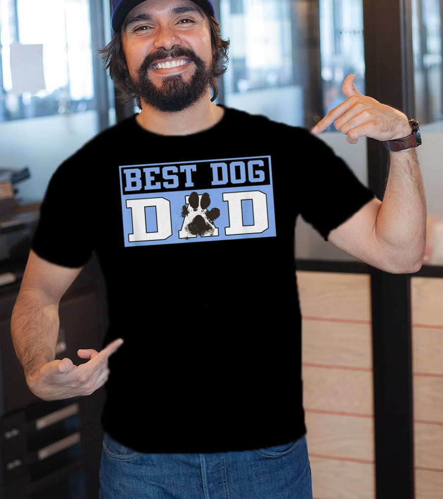 BEST DOG DAD Paw Prints T-Shirt