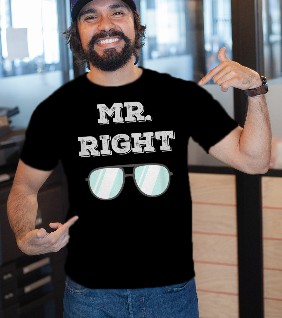 Mr Right Summer Couple Fashion Sunglasses Top T-Shirt
