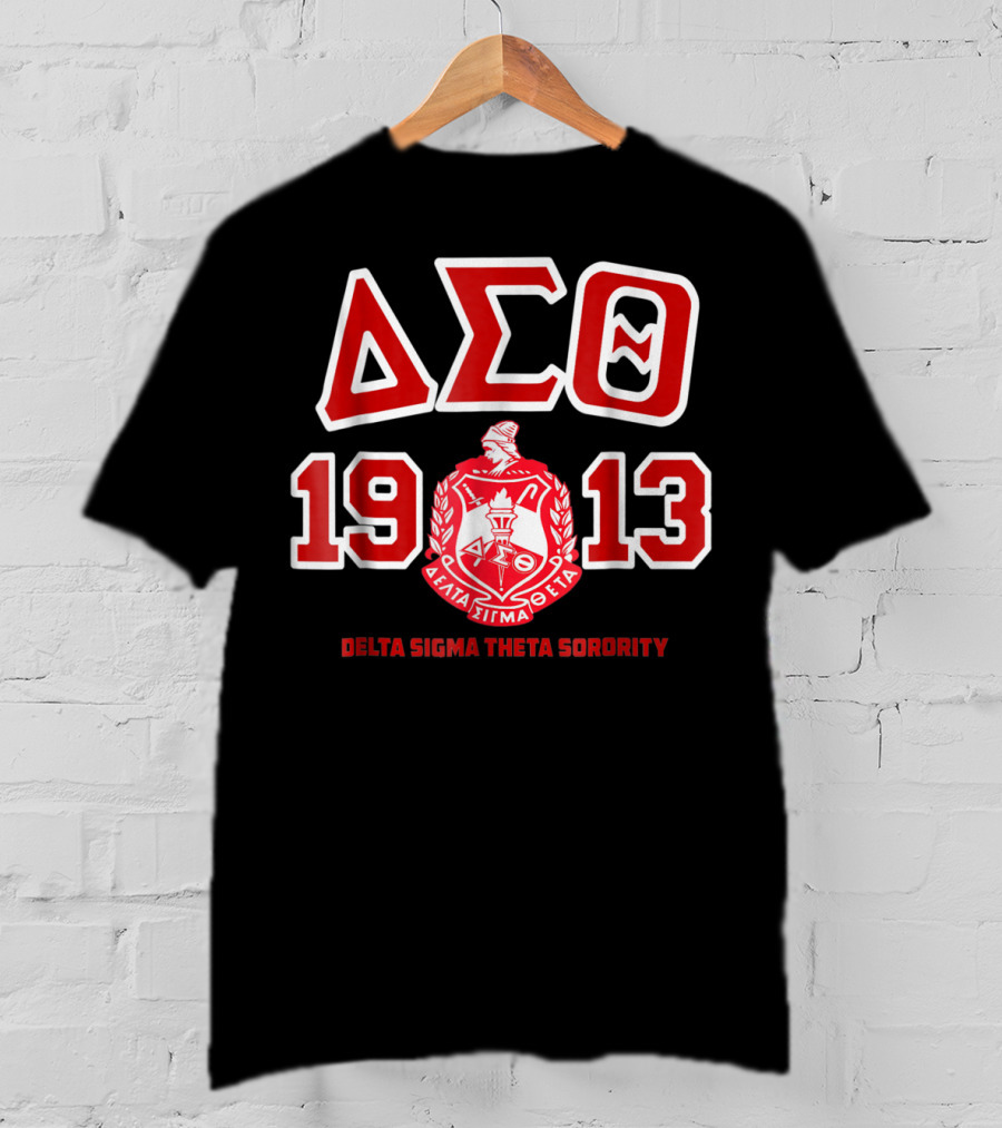 Delta Sigma Theta Sorority 1913 Greek Letters And Crest T-Shirt
