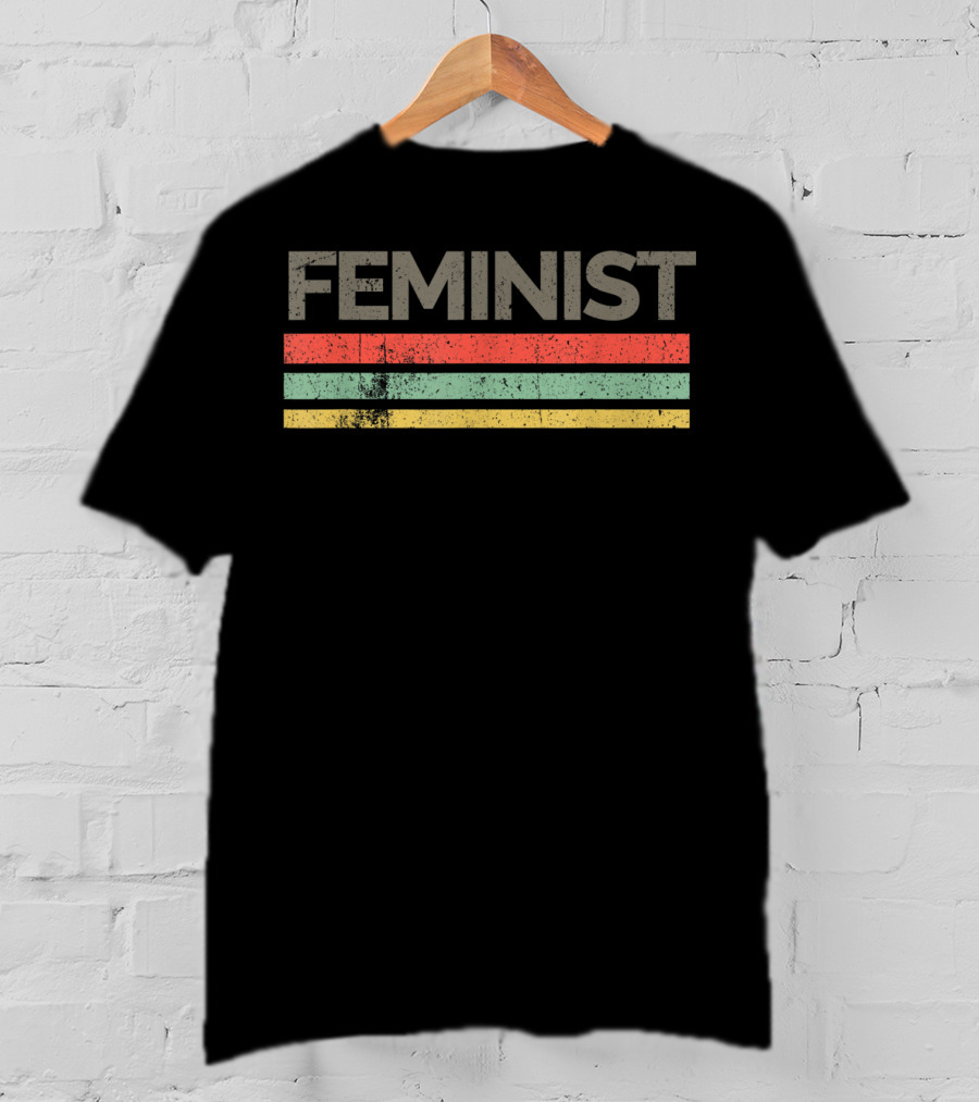 Feminist Retro Vintage Awesome Feminism Rights Stripes T-Shirt