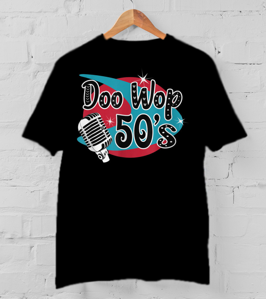 Doo Wop 50's Retro Microphone Sock Hop Rockabilly T-Shirt