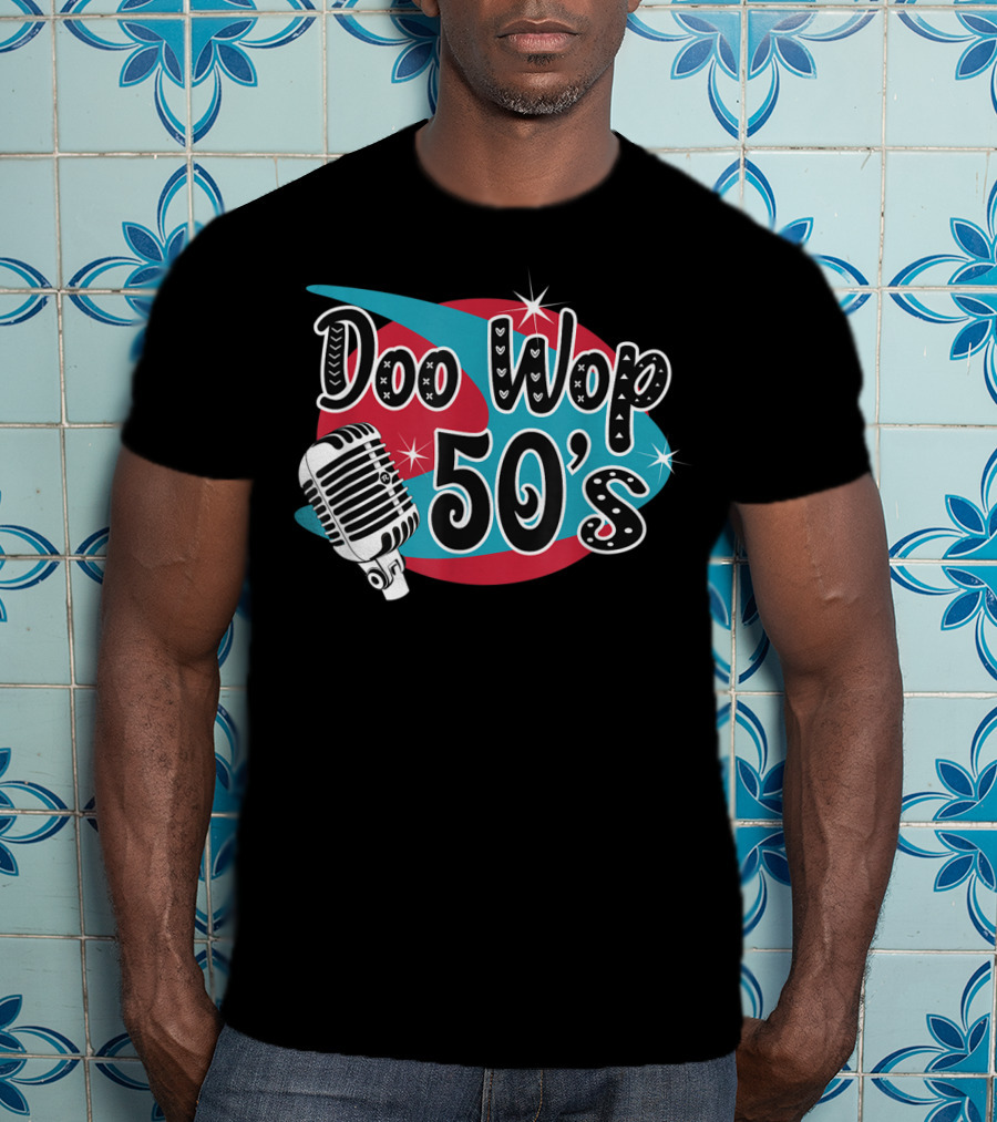 Doo Wop 50's Retro Microphone Sock Hop Rockabilly T-Shirt