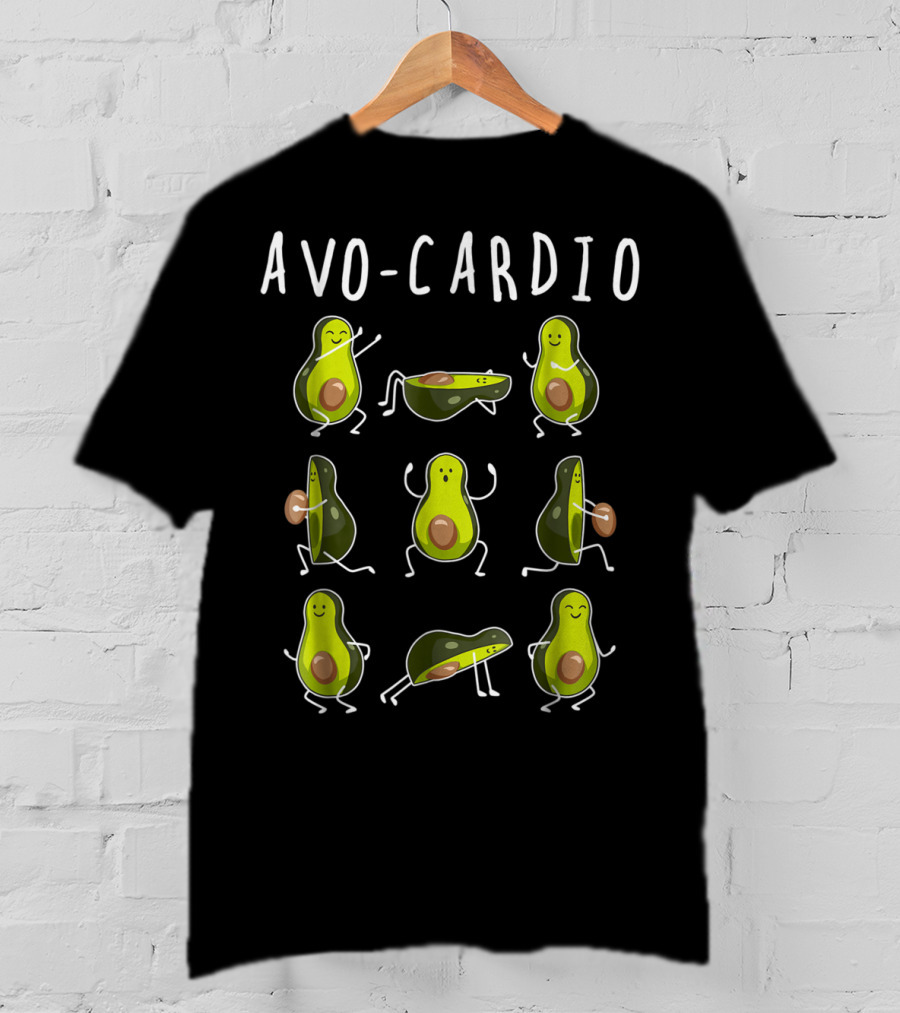 Avo Cardio Avocado Workout Funny Exercise Fruit Pun T-Shirt