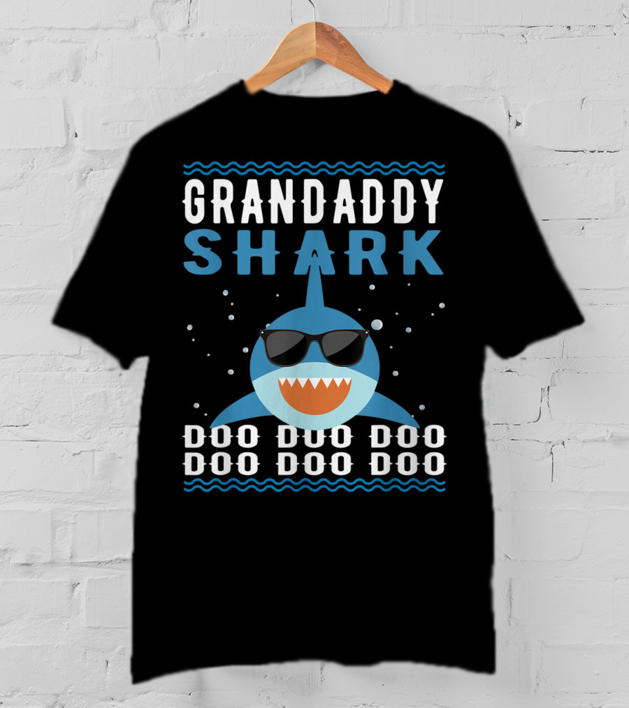 Grandaddy Shark Doo Doo Doo Sunglasses Funny Baby Mommy Kids Video T-Shirt