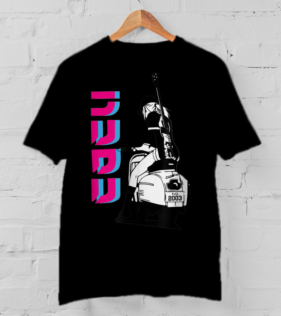 FLCL Fooly Cooly Vespa Rider With Guitar 2003 T-Shirt