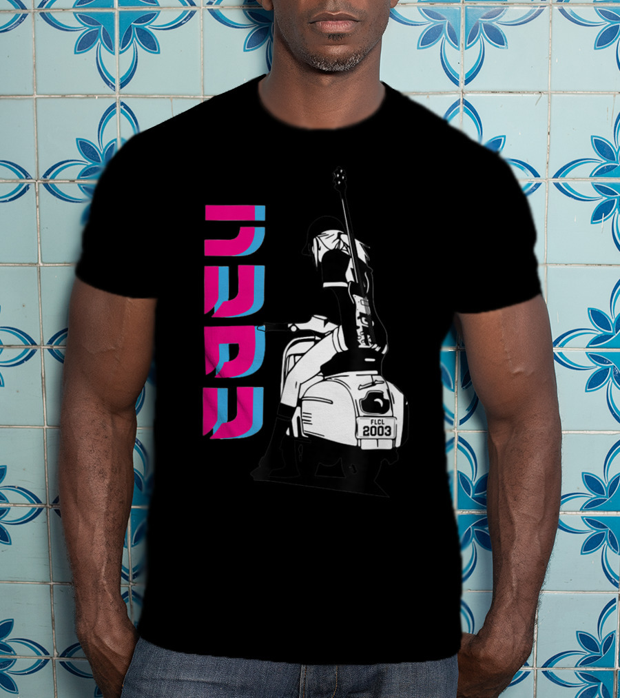 FLCL Fooly Cooly Vespa Rider With Guitar 2003 T-Shirt
