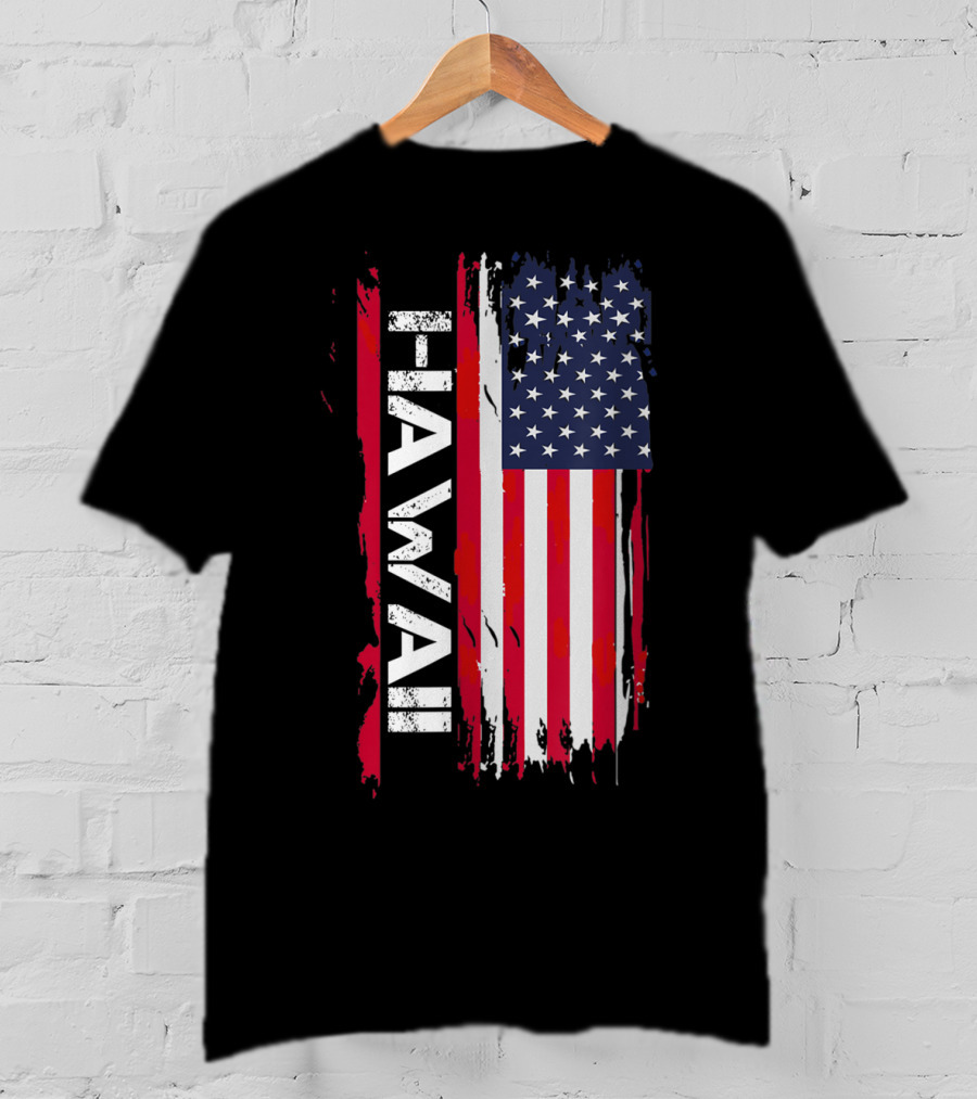 Hawaii USA Flag Vertical Stripes T-Shirt