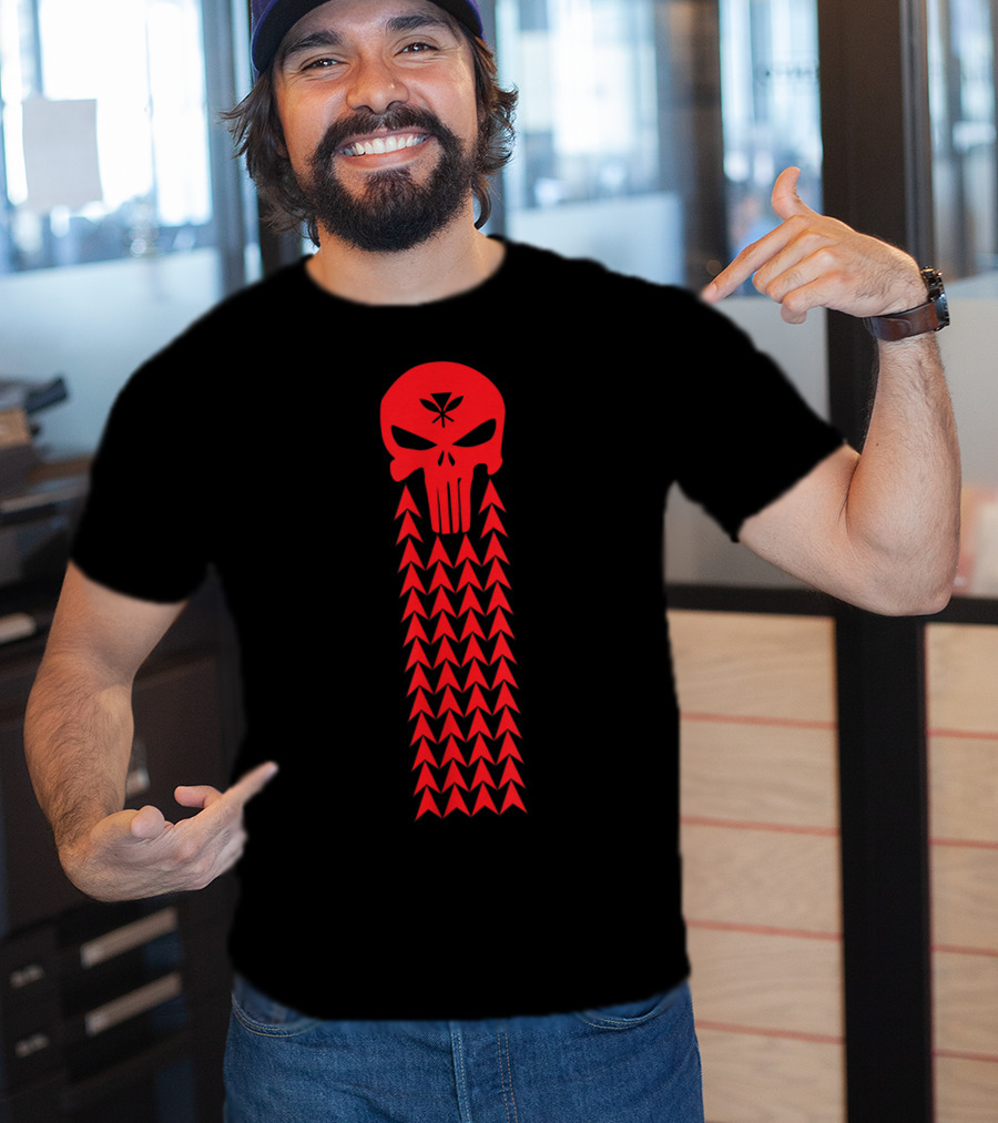 Hawaiian Islands Tribal Hawaii Punisher Skullái T-Shirt