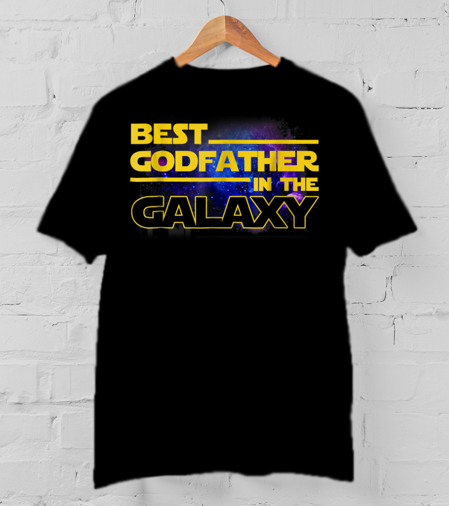 Best Godfather In The Galaxy Star Wars Inspired Text T-Shirt
