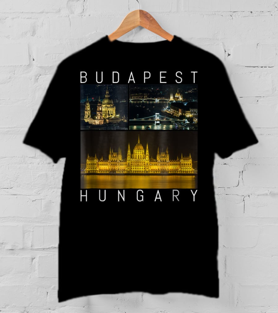 Budapest Hungary Nighttime Landmarks Photography Gallery T-Shirt