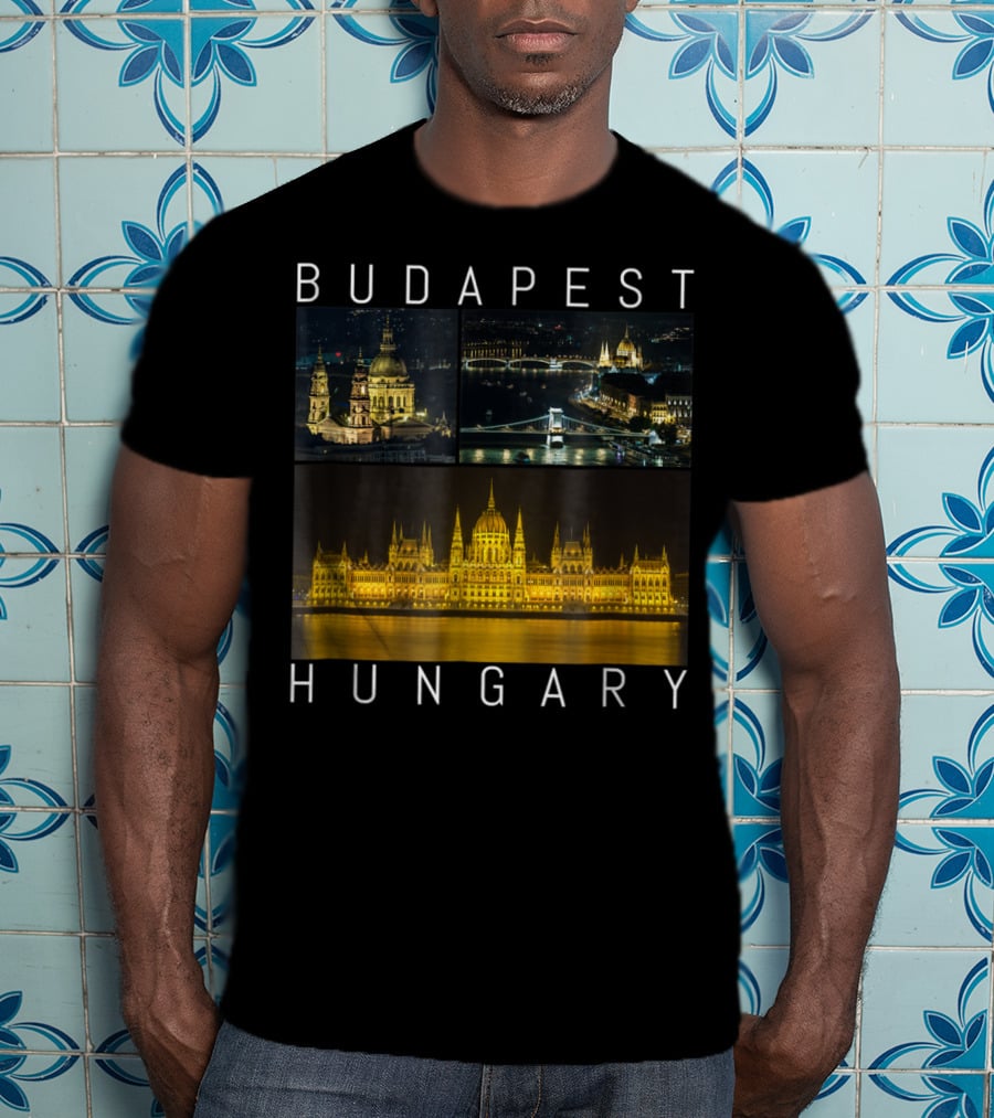 Budapest Hungary Nighttime Landmarks Photography Gallery T-Shirt