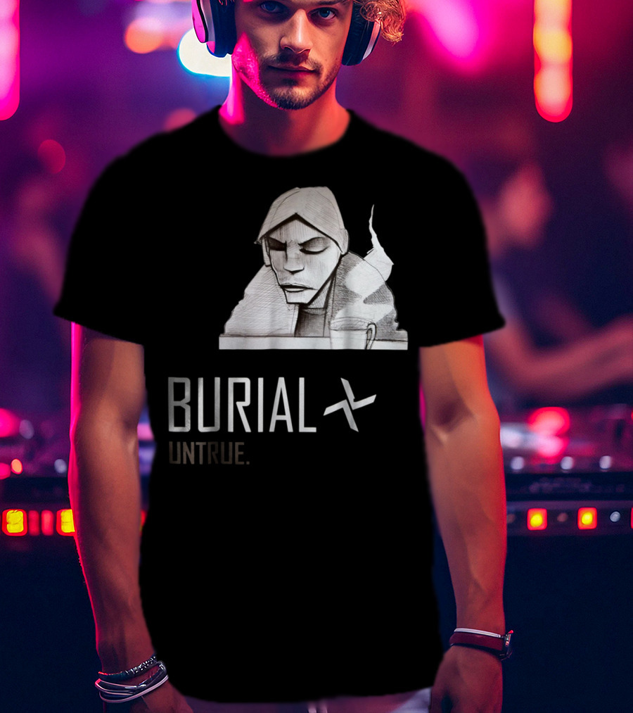 Burial Untrue Monochrome Hoodie Smoking Character T-Shirt