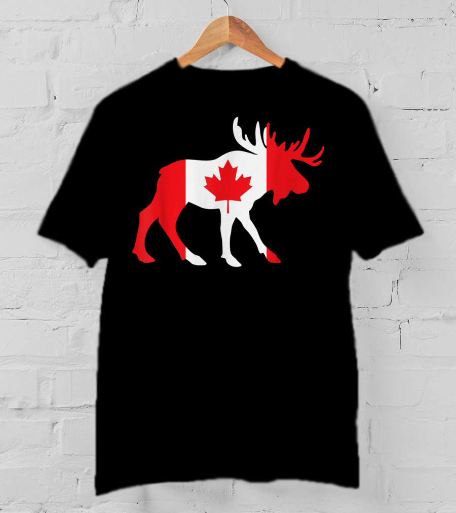 Canada Moose Flag Maple Leaf T-Shirt