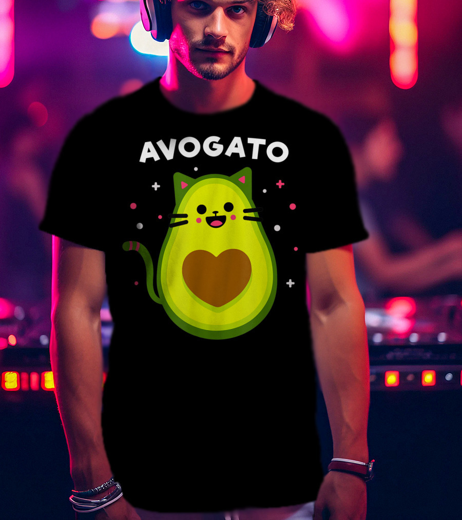 Avogato Cat Avocado Lover Cute Cat Avogato T-Shirt
