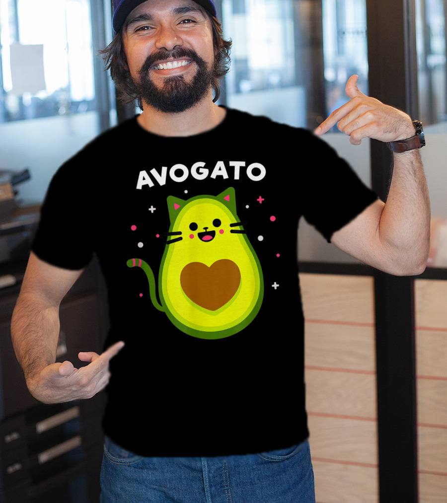 Avogato Cat Avocado Lover Cute Cat Avogato T-Shirt