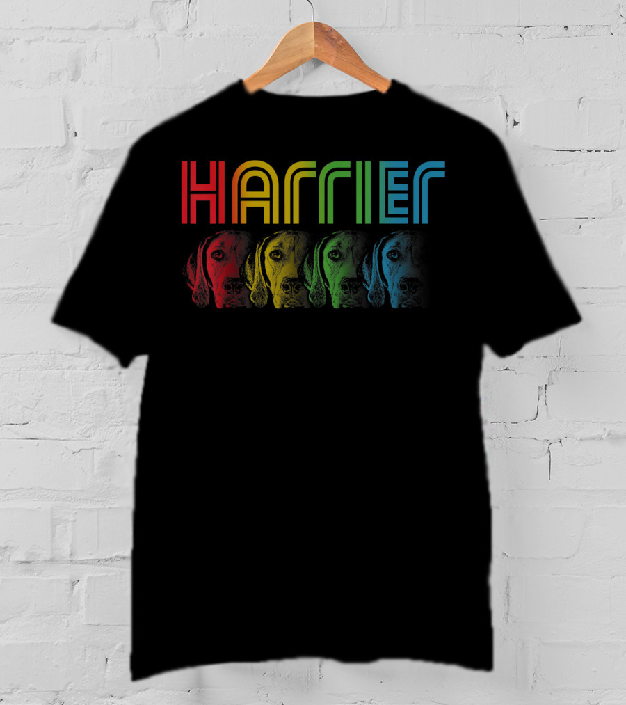Harrier Dog Rainbow Cool Groovy T-Shirt