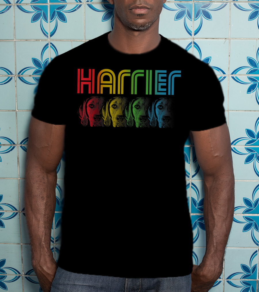 Harrier Dog Rainbow Cool Groovy T-Shirt