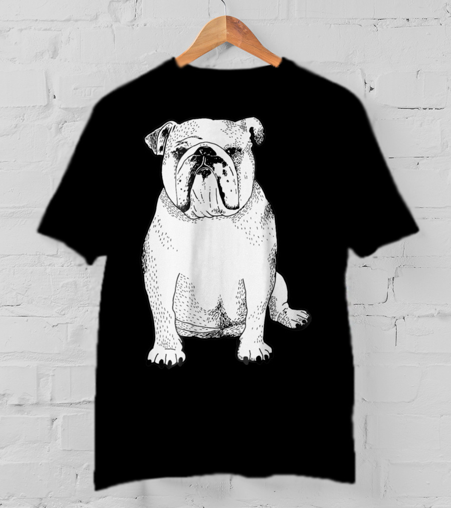 English Bulldog Dog Lover Owner Art Sketch T-Shirt