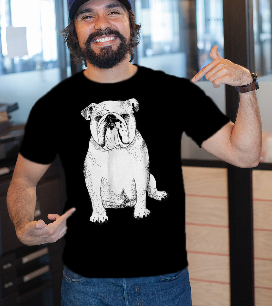 English Bulldog Dog Lover Owner Art Sketch T-Shirt