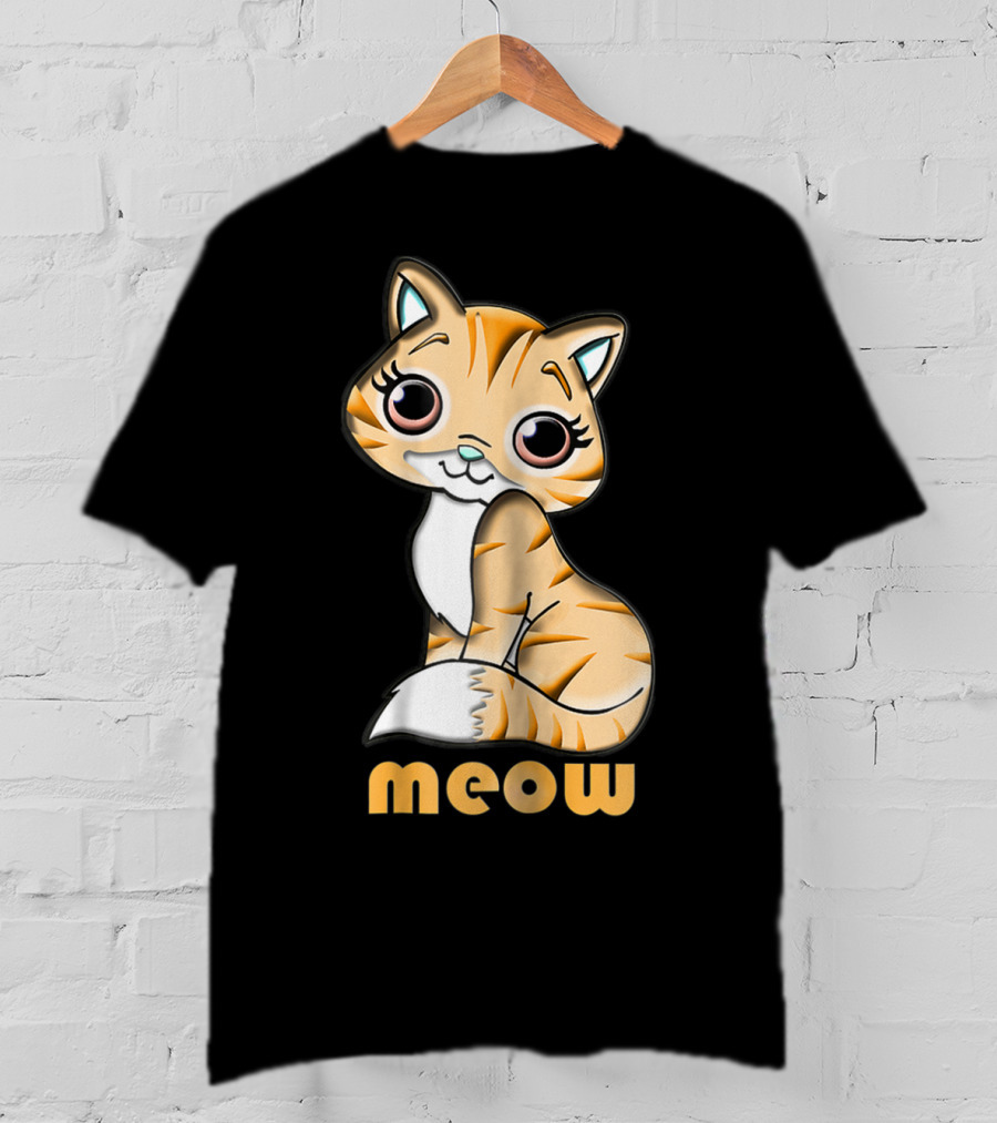 Meow Cutie Cat Adorable Feline T-Shirt