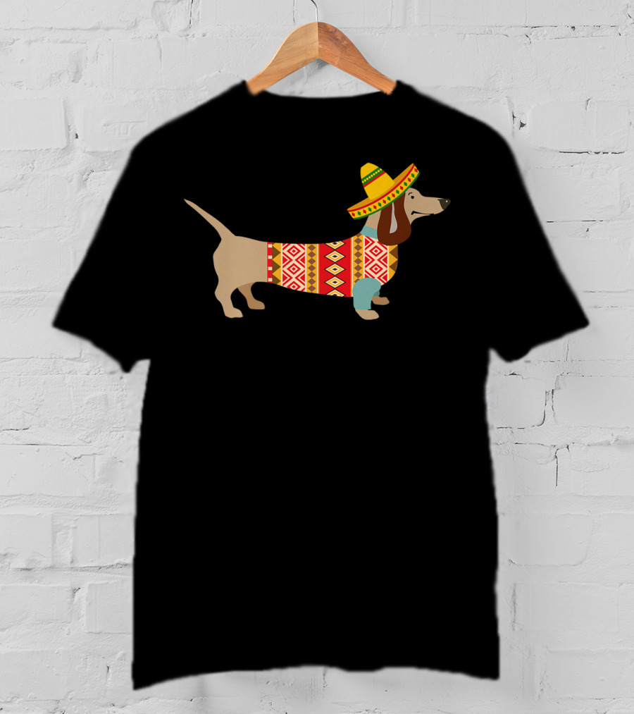 Daschund Cinco De Mayo Sombrero Doxie Fiesta T-Shirt