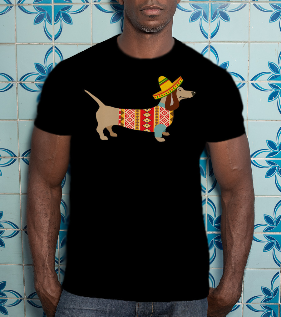 Daschund Cinco De Mayo Sombrero Doxie Fiesta T-Shirt