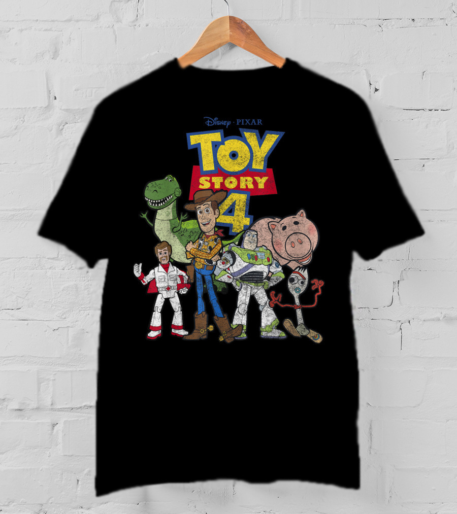 Disney Pixar Toy Story 4 Woody Buzz Rex Hamm Forky Duke Caboom T-Shirt