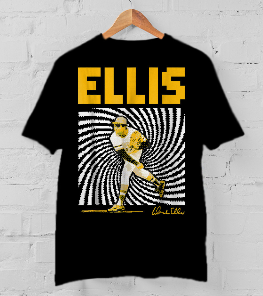 Dock Ellis Signature 8 Bit Spiral Pitching Image T-Shirt