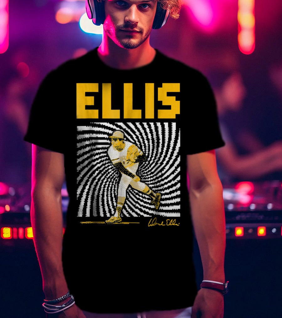 Dock Ellis Signature 8 Bit Spiral Pitching Image T-Shirt