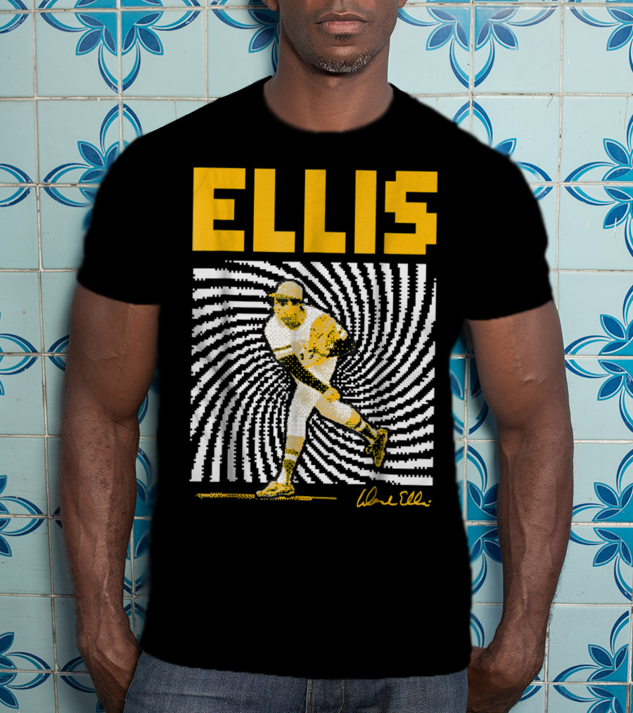 Dock Ellis Signature 8 Bit Spiral Pitching Image T-Shirt